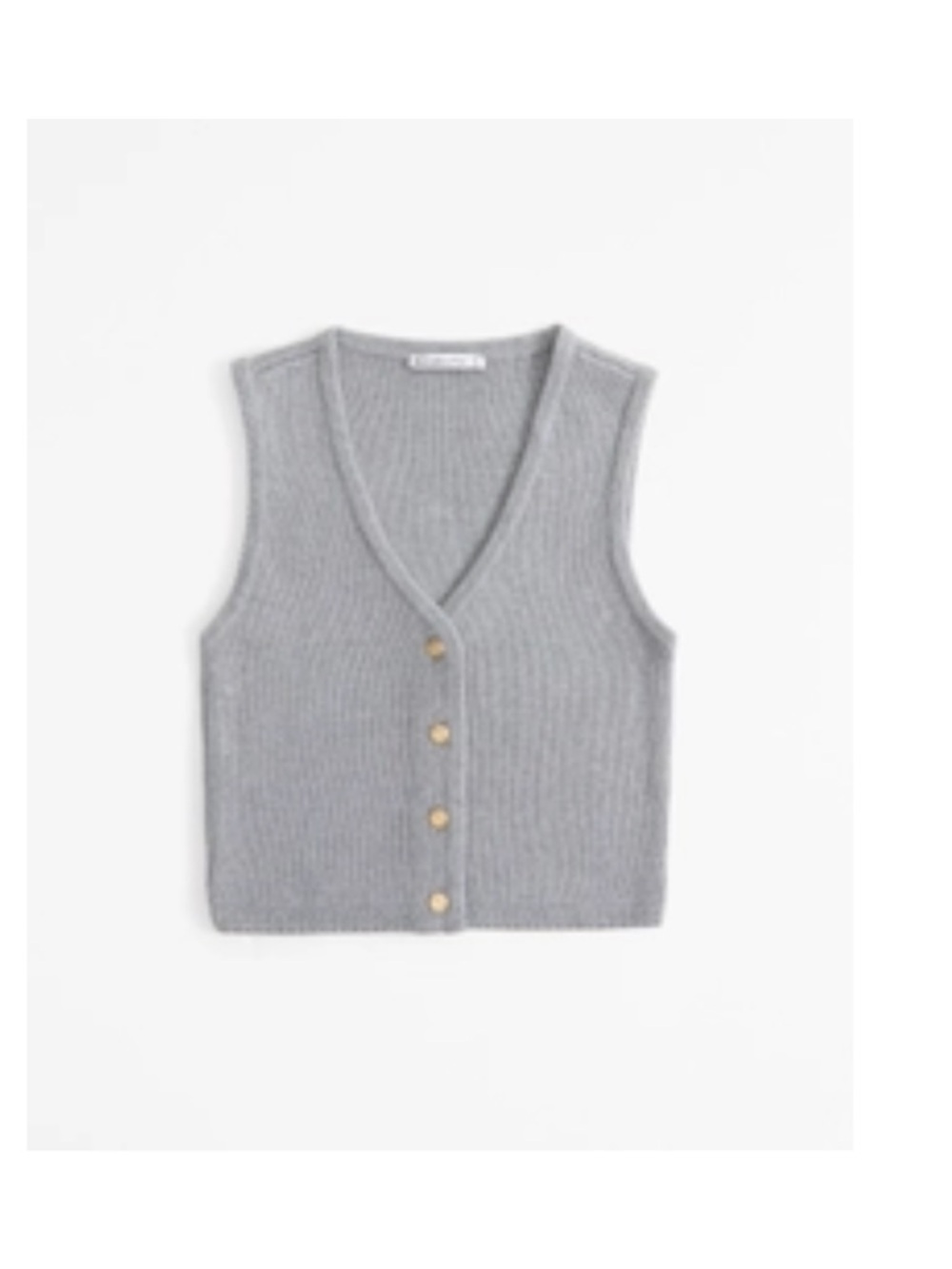 Abercrombie & Fitch Gray Ribbed Button-Front Knit Tank